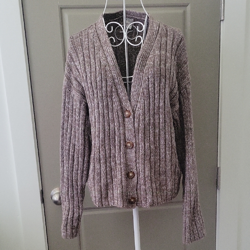a new day Brown Ribbed Cardigan